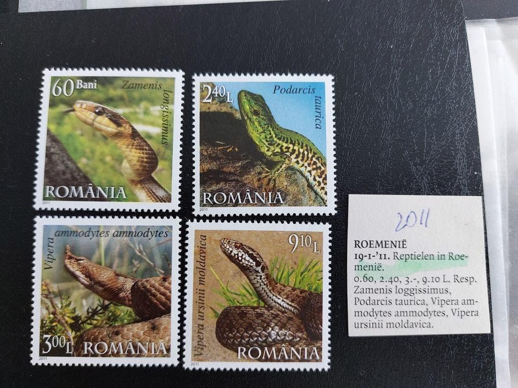 Reptielen  Roemenie, Verzenden, Postfris, Dier of Natuur