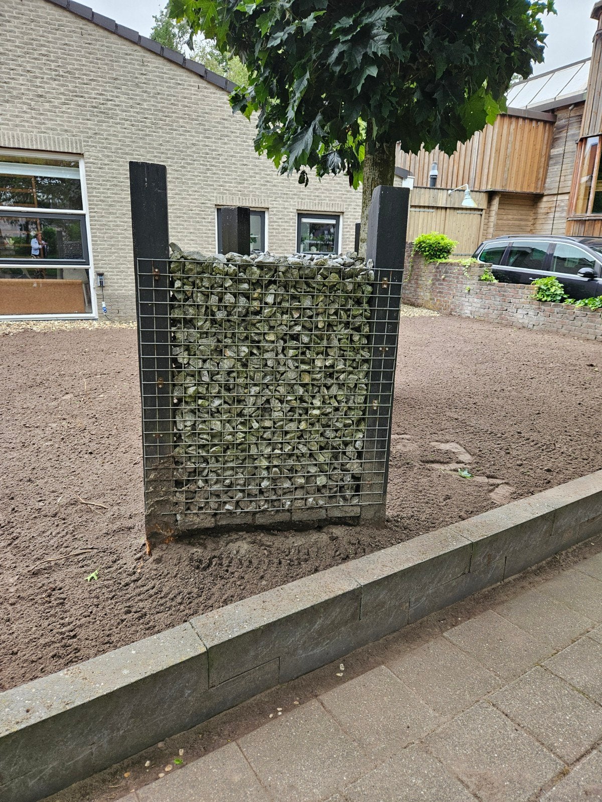 Gabion afscheiding met stenen vulling, Ophalen, Minder dan 3 meter, IJzer, 1 tot 2 meter
