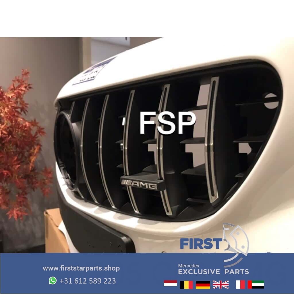 W205 FACELIFT C63 AMG VOORBUMPER + GT GRIL WIT Mercedes C Kl, Gebruikt, -, Voor, Ophalen of Verzenden