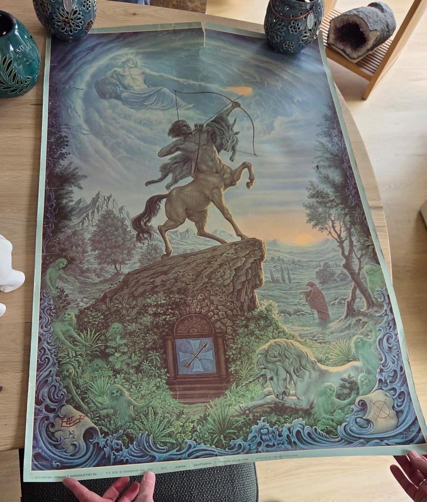 Johfra Bosschart Zodiac boogschutter poster vintage, Verzamelen, Ophalen of Verzenden, A1 t/m A3, Overige onderwerpen, Rechthoekig Staand