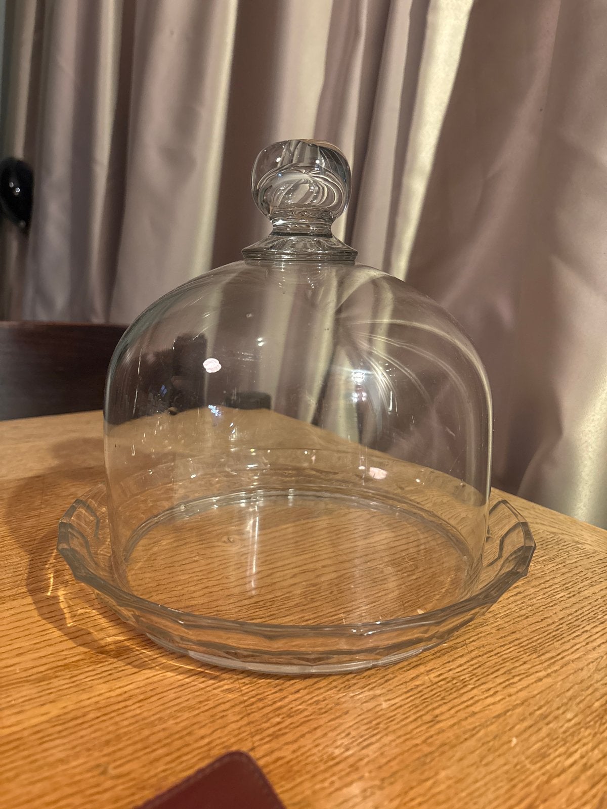 Antieke glazen stolp met platte stop, Ophalen of Verzenden
