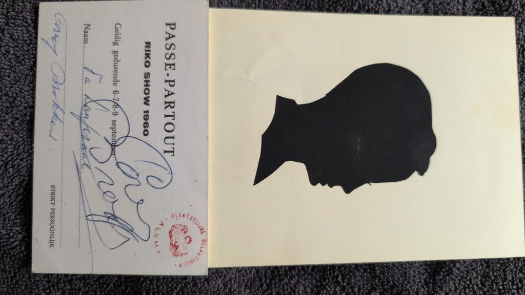 Passe-partout RIKO SHOW 1960 met silhouet van Corry Brokken, Ophalen of Verzenden