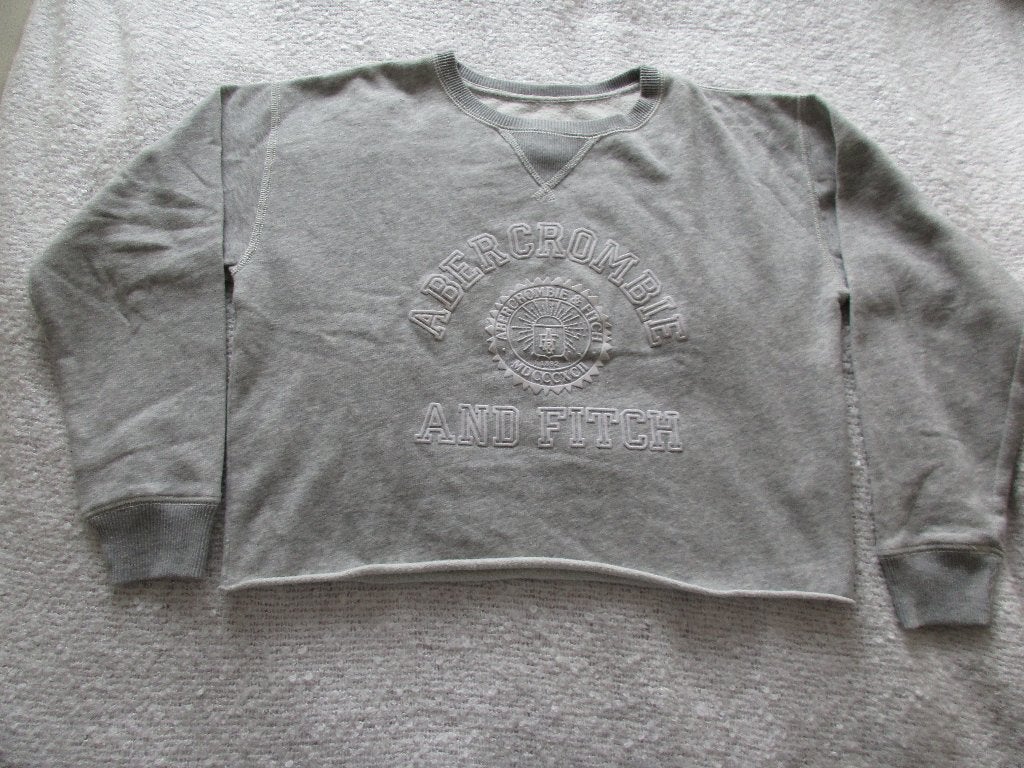 Abercrombie ZGAN grijs sweater / trui met tekst print XS, Ophalen of Verzenden, Zo goed als nieuw, Maat 34 (XS) of kleiner, Grijs