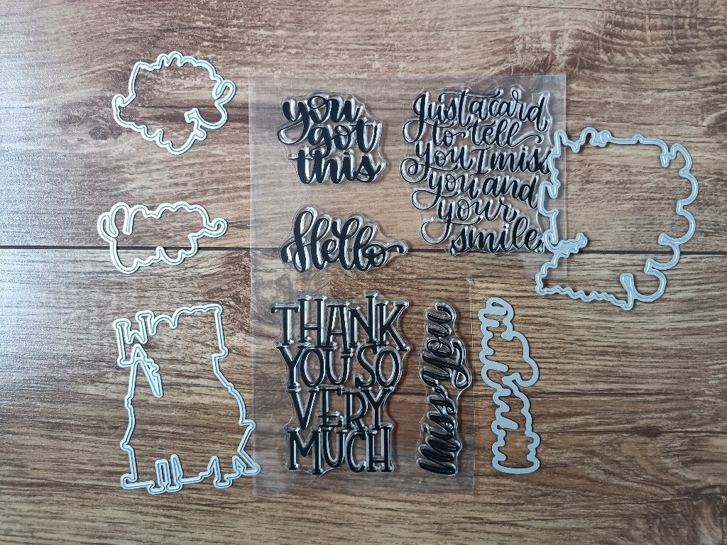 Greetings Set: Clear Stamps + Dies, Ophalen of Verzenden, Nieuw, Clearstamp
