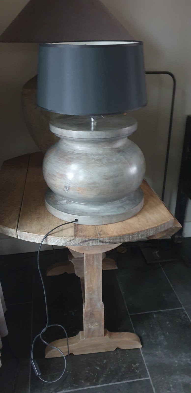 Balusterlamp,  groot, massief teakhout, Ophalen, 44 cm, Nieuw, E27 (groot)
