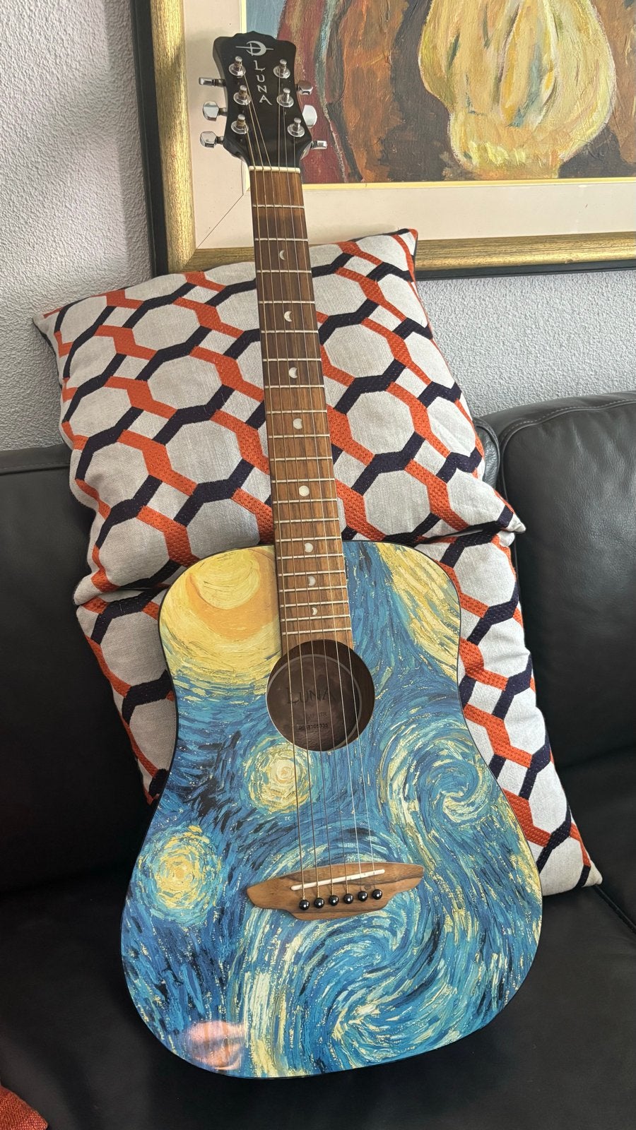 Luna gitaar - The Starry Night (Van Gogh), Muziek en Instrumenten, Ophalen, Zo goed als nieuw