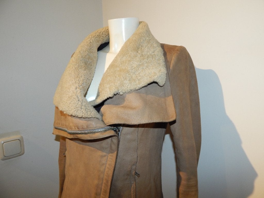 Helmut Lang lammy leren jas wollen voering bruin M, Kleding | Dames, Jassen | Winter, Maat 38/40 (M), Bruin, Helmut Lang, Ophalen of Verzenden