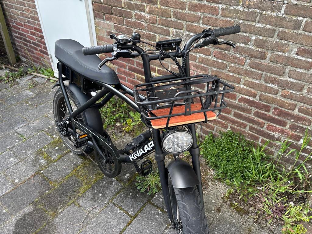 Nette Knaap asm black fatbike met mandje elektrische fiets, Gebruikt, Minder dan 47 cm, 50 km per accu of meer, Ophalen