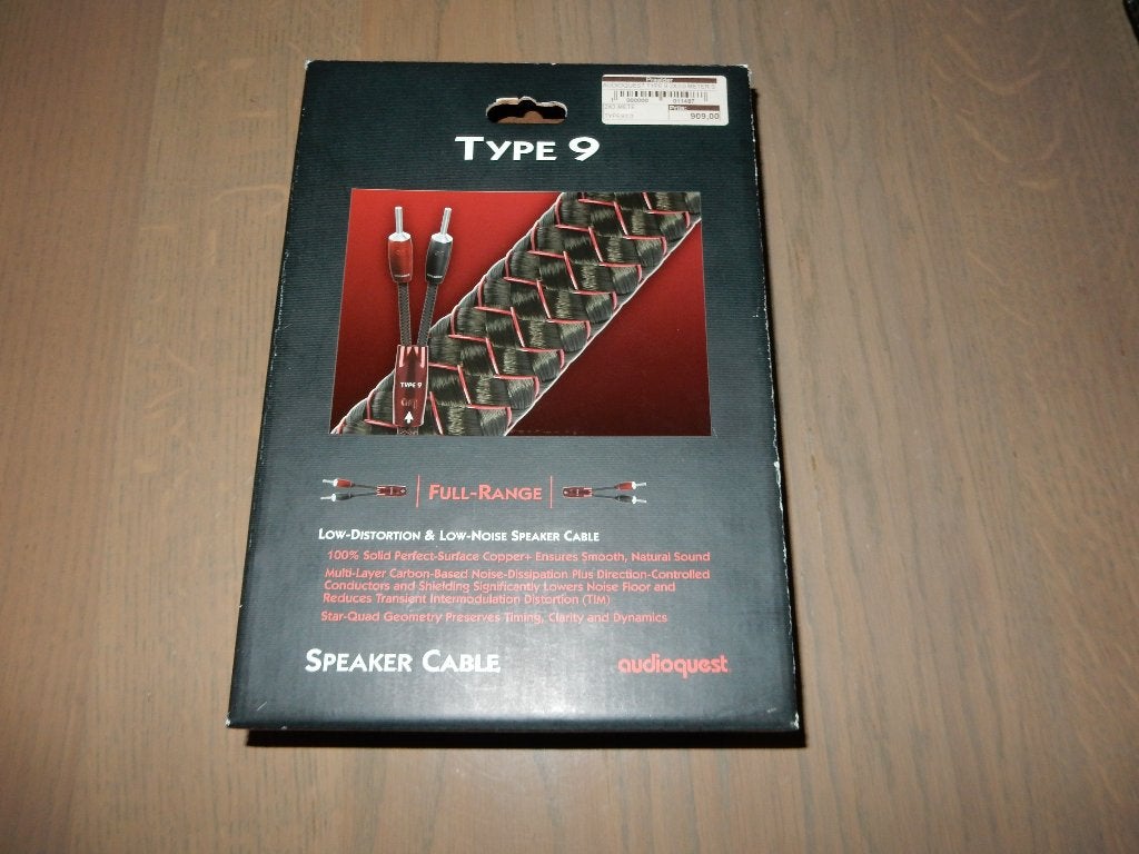 Audioquest Type 9 Luidsprekerkabel 3 Meter set, Ophalen of Verzenden, Zo goed als nieuw, 2 tot 5 meter, Luidsprekerkabel