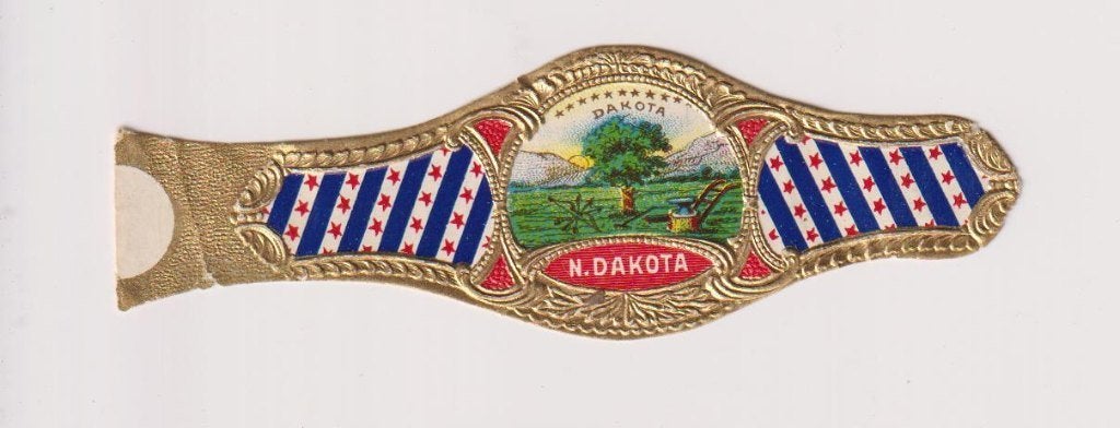 sigarenbanden - AMERIKAANSE STATEN - N. DAKOTA, Ophalen of Verzenden, Zo goed als nieuw, Sigarenbandjes
