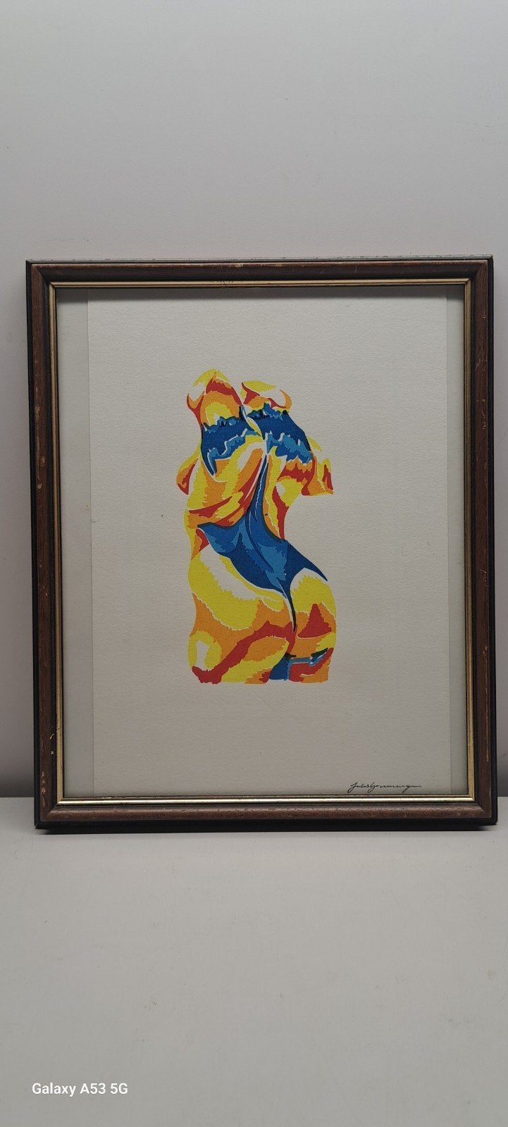 Zeefdruk Jules Gramminga "Vrouwelijk Naakt" - Kleurrijk, Antiek en Kunst, Kunst | Litho's en Zeefdrukken, Ophalen of Verzenden