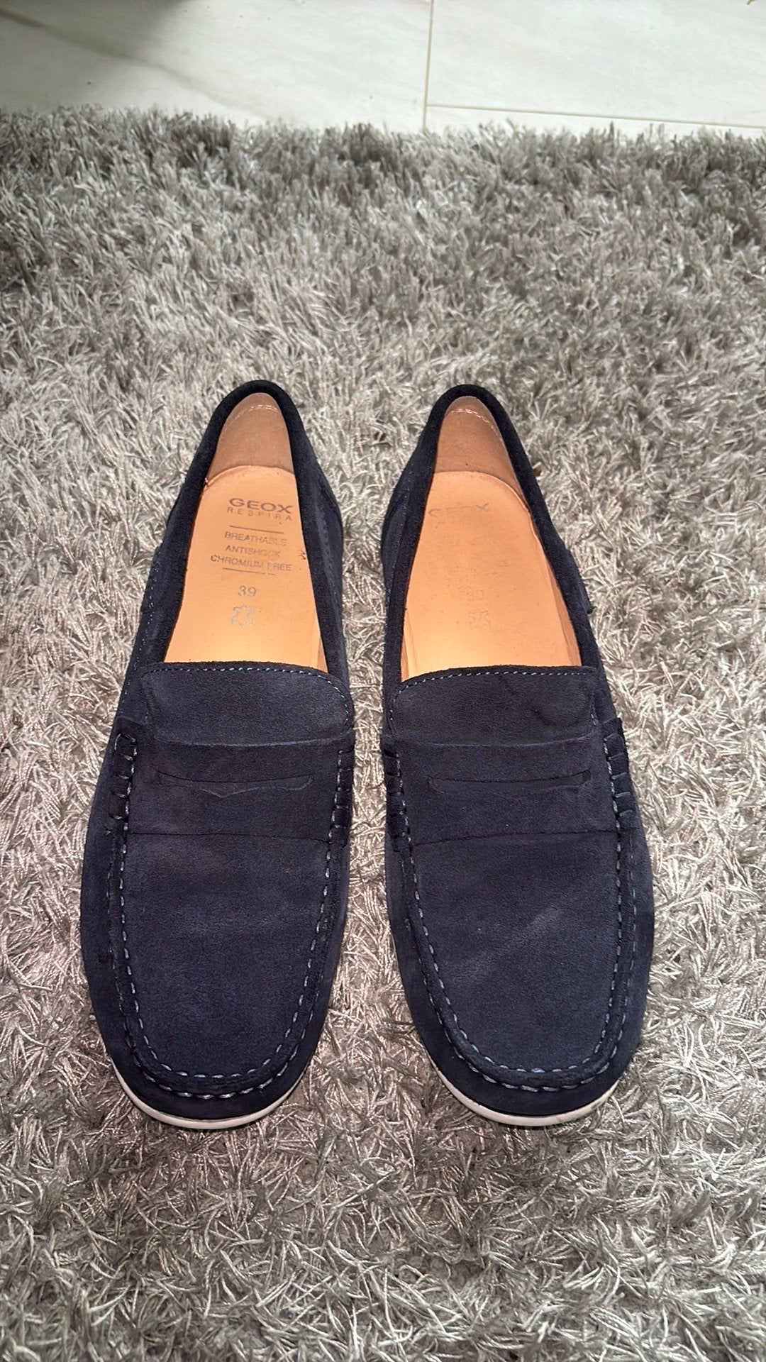 Geox instappers maat 39 – donkerblauw – nette staat, Ophalen of Verzenden, Zo goed als nieuw, Blauw, Loafers