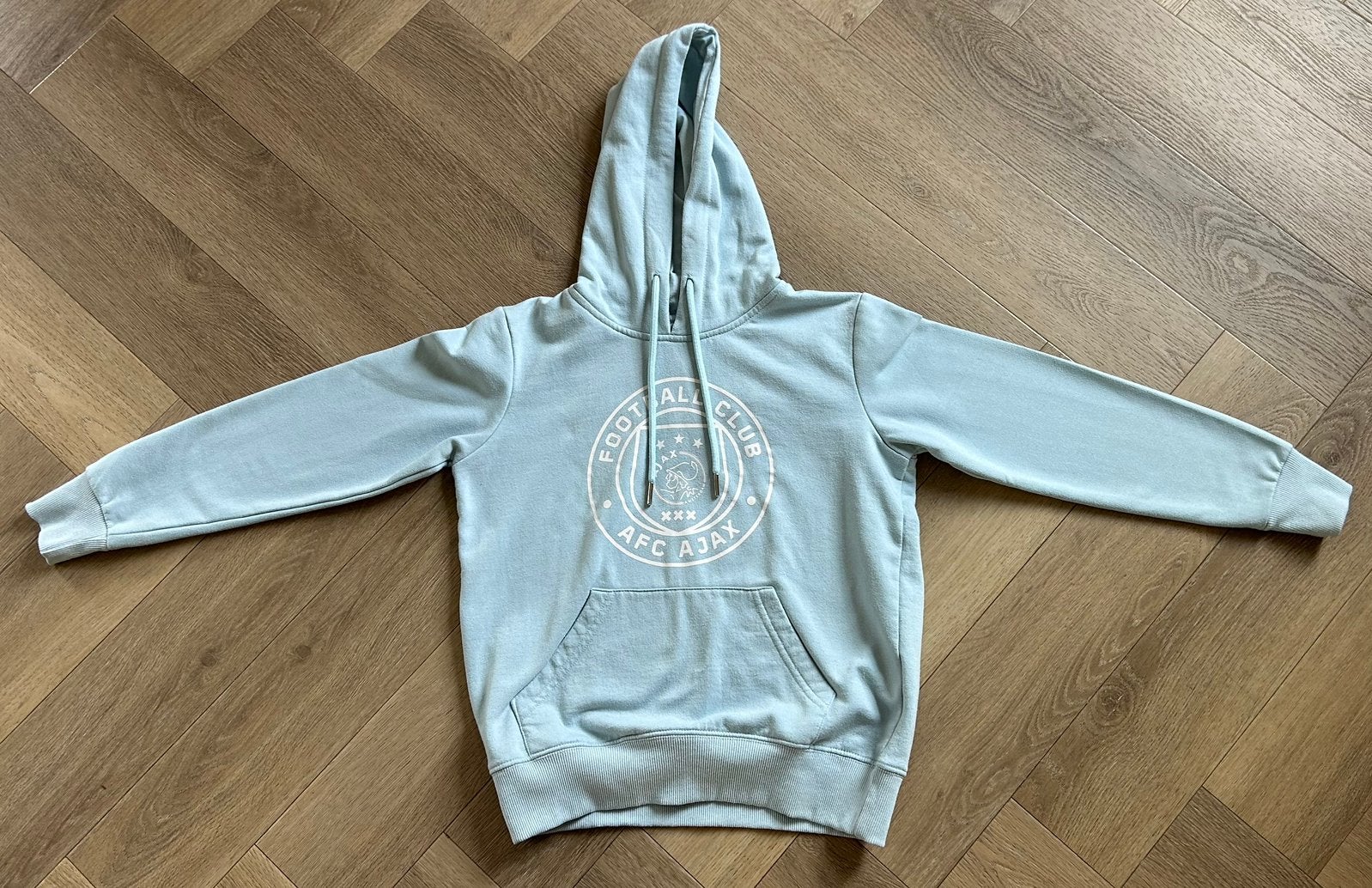 Lichtblauwe ajax trui maat 152., Ophalen of Verzenden, Zo goed als nieuw, Overige maten, Blauw