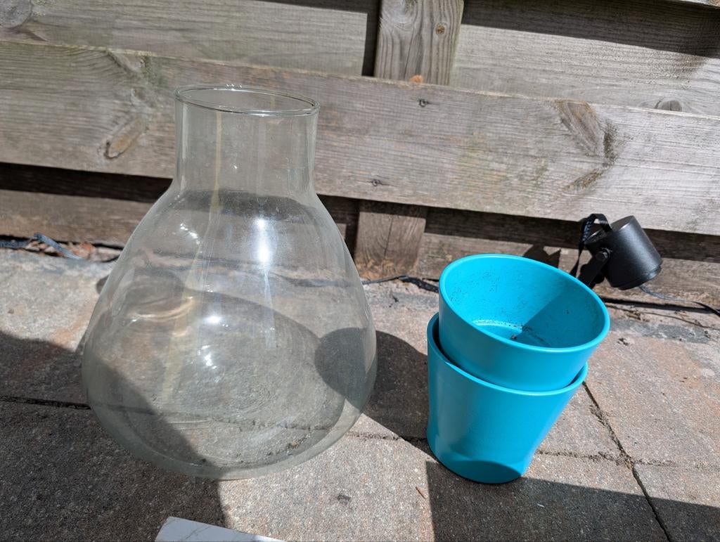 Glazen vaas en potjes gratis, Ophalen, Overige materialen, Rond, Minder dan 40 cm