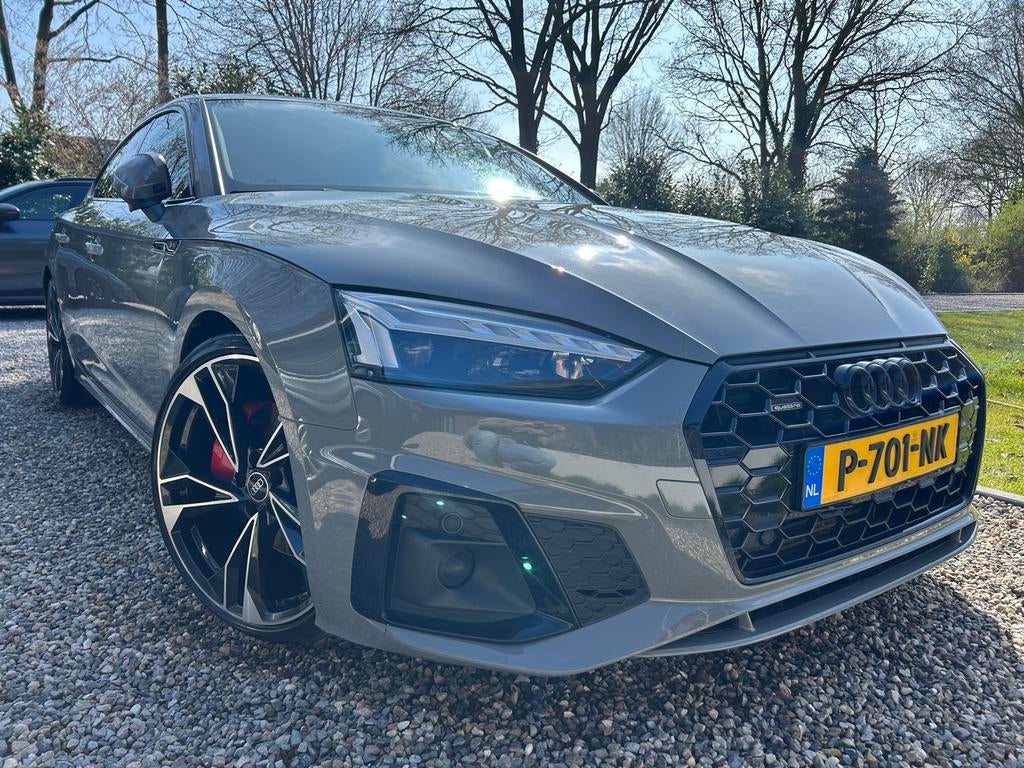 Audi A5 45 Tfsi 265pk Mhev S Tronic Quattro 2021 Grijs, Auto's, Audi, Zwart, 4 cilinders, 1984 cc, Leder en Stof