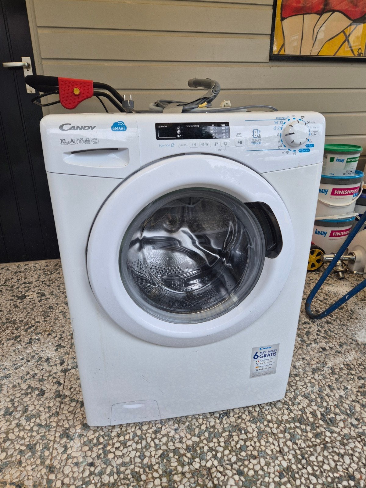 Candy Wasmachine 10kg A+++ 1400 toeren - Hendel defect, Ophalen, 1200 tot 1600 toeren, Gebruikt, 8 tot 10 kg