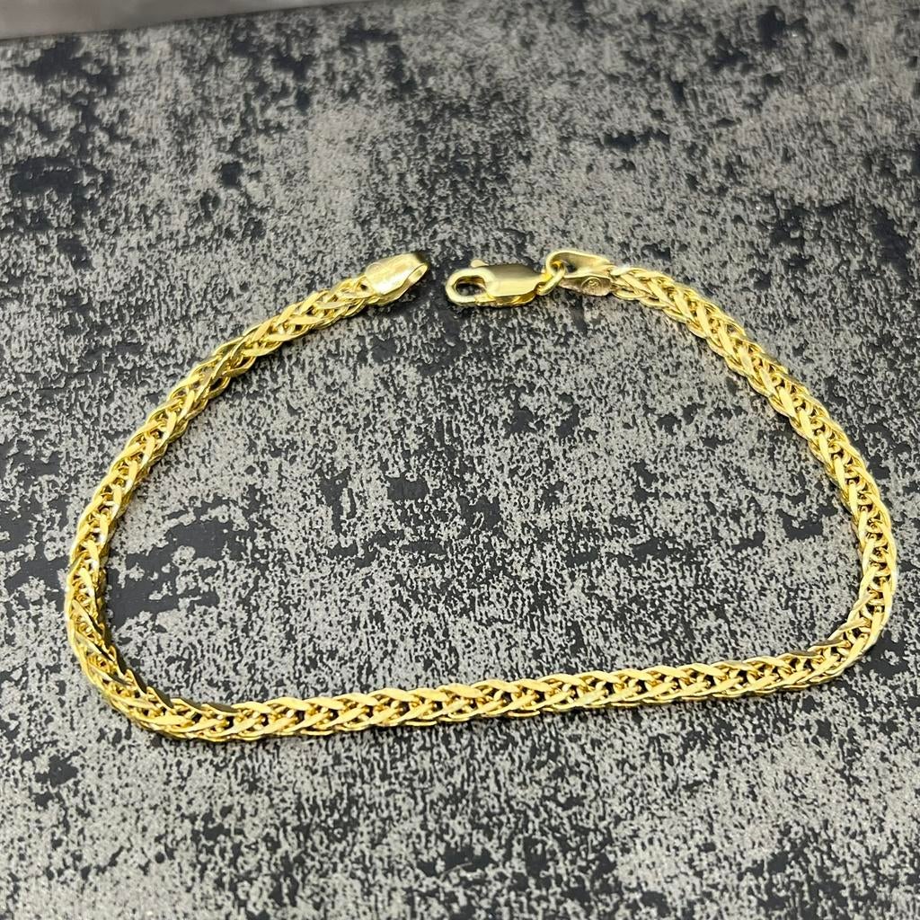 14k gouden armband vossenstaart schakel, Ophalen of Verzenden, Zo goed als nieuw, Goud