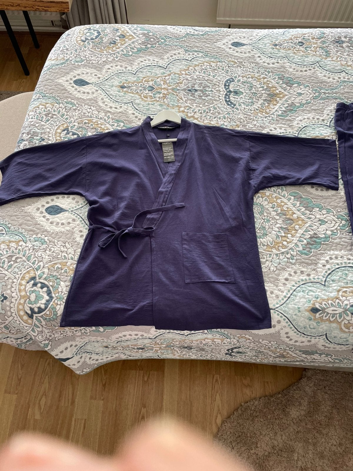 Blauw kimono pak katoen XL €15,00, Ophalen of Verzenden, Zo goed als nieuw, Maat 46/48 (XL) of groter, Blauw