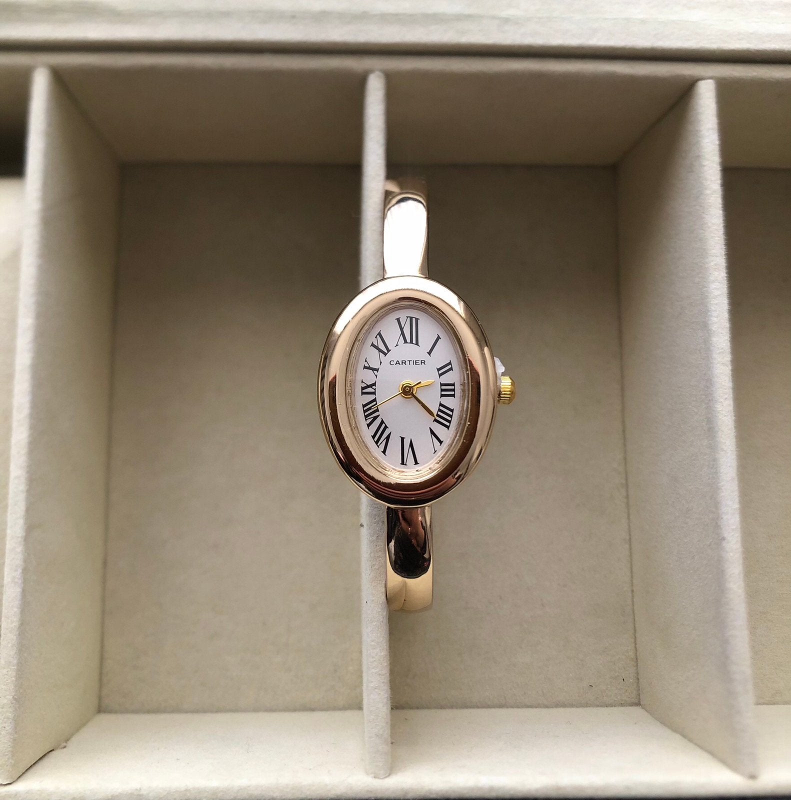 Cartier Baignoire bangle small dames horloge, Ophalen of Verzenden, Nieuw, Staal, Overige merken
