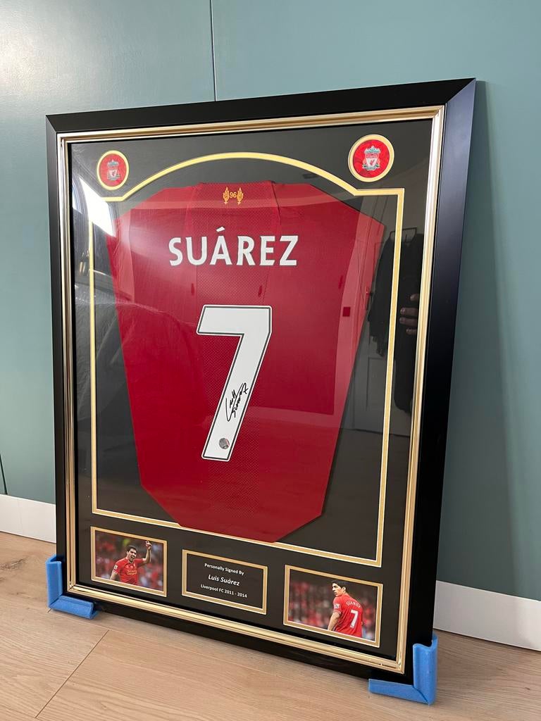 Gesigneerd Luis Suárez Liverpool Shirt - Ingelijst, Ophalen, Zo goed als nieuw, Buitenlandse clubs, Shirt