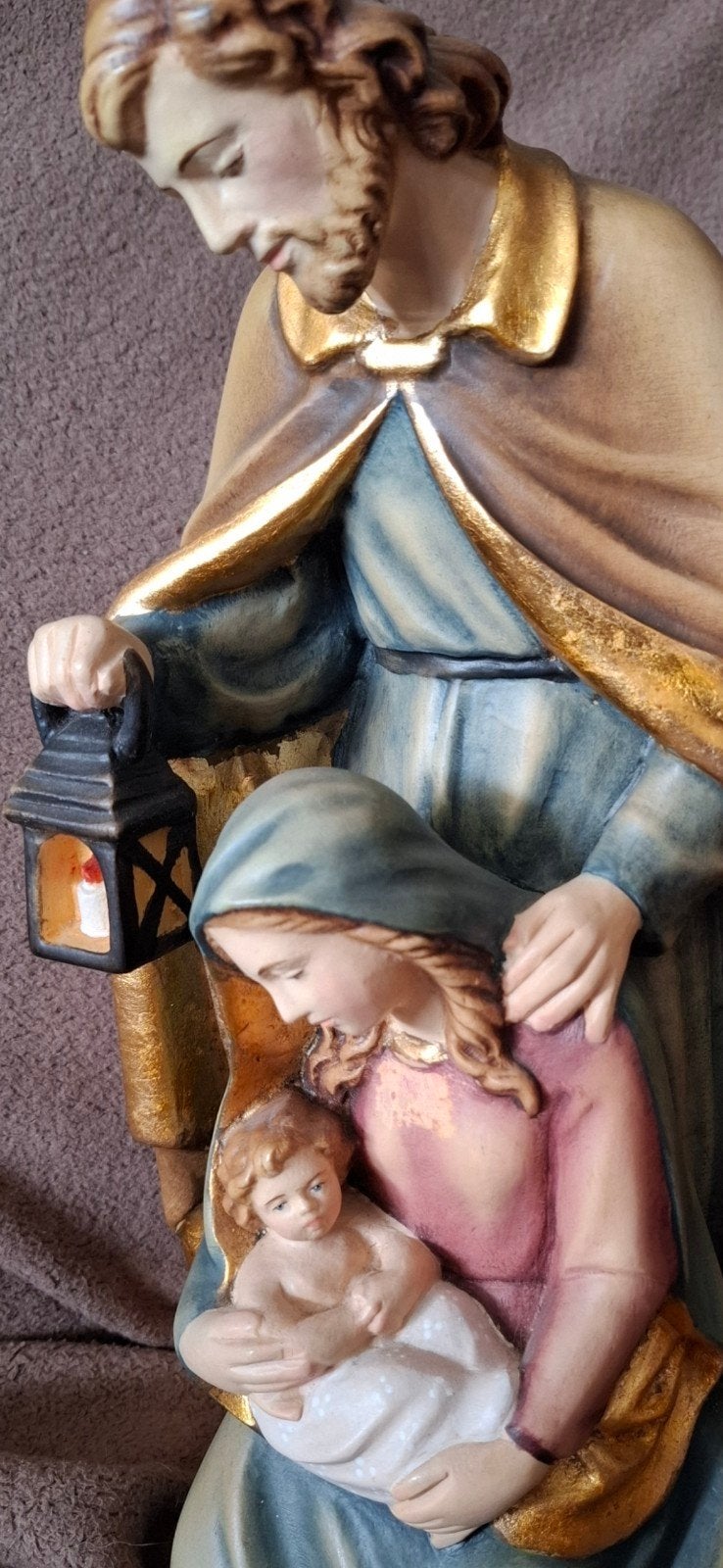 🎄Kerstkindje Maria en Jozef. Orig. Dolfi houtsnijw. h.30cm, Ophalen of Verzenden