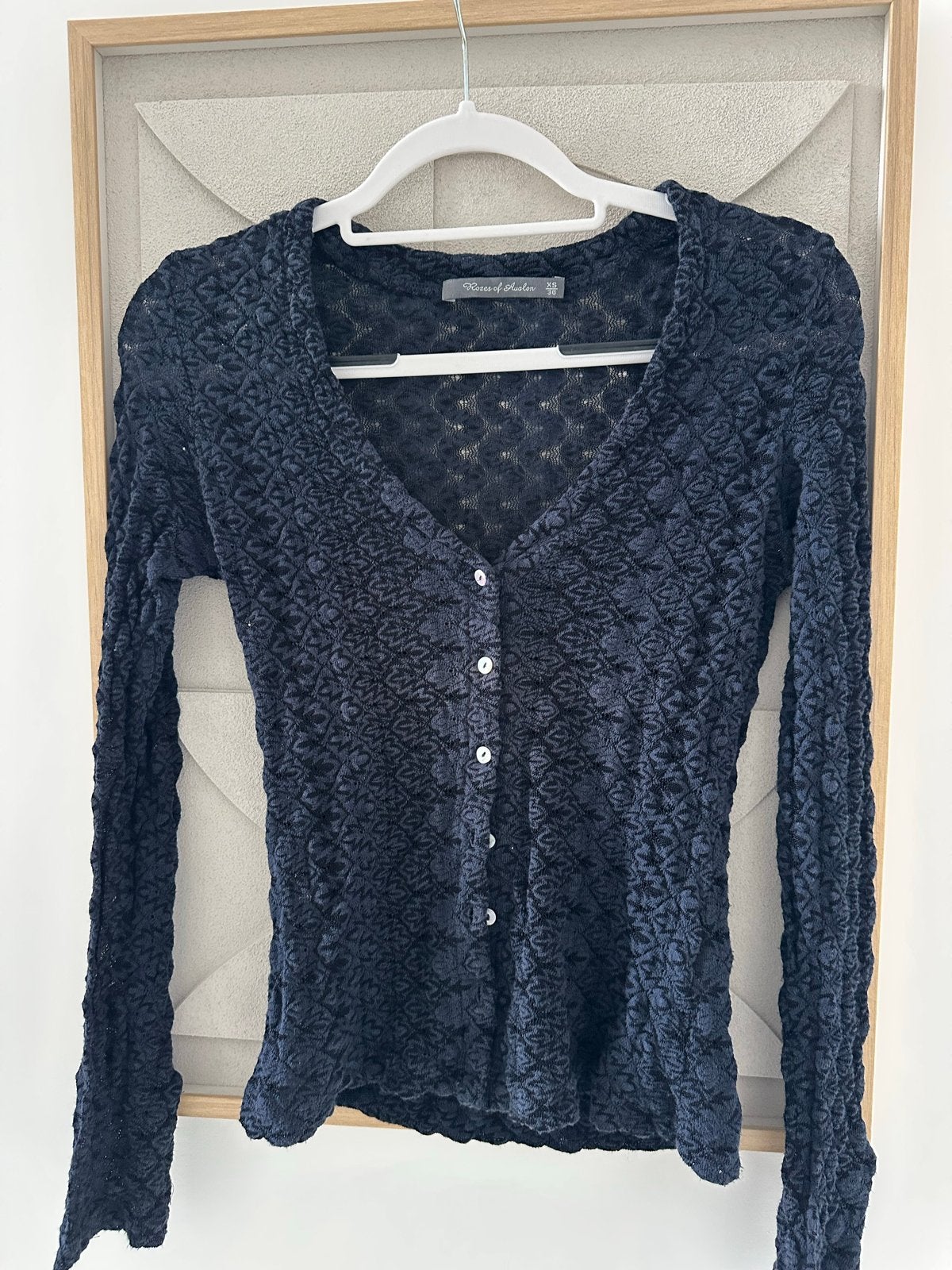 Roses of Avalon Donkerblauwe licht transparante  Cardigan XS, Kleding | Dames, Ophalen of Verzenden, Zo goed als nieuw, Maat 34 (XS) of kleiner