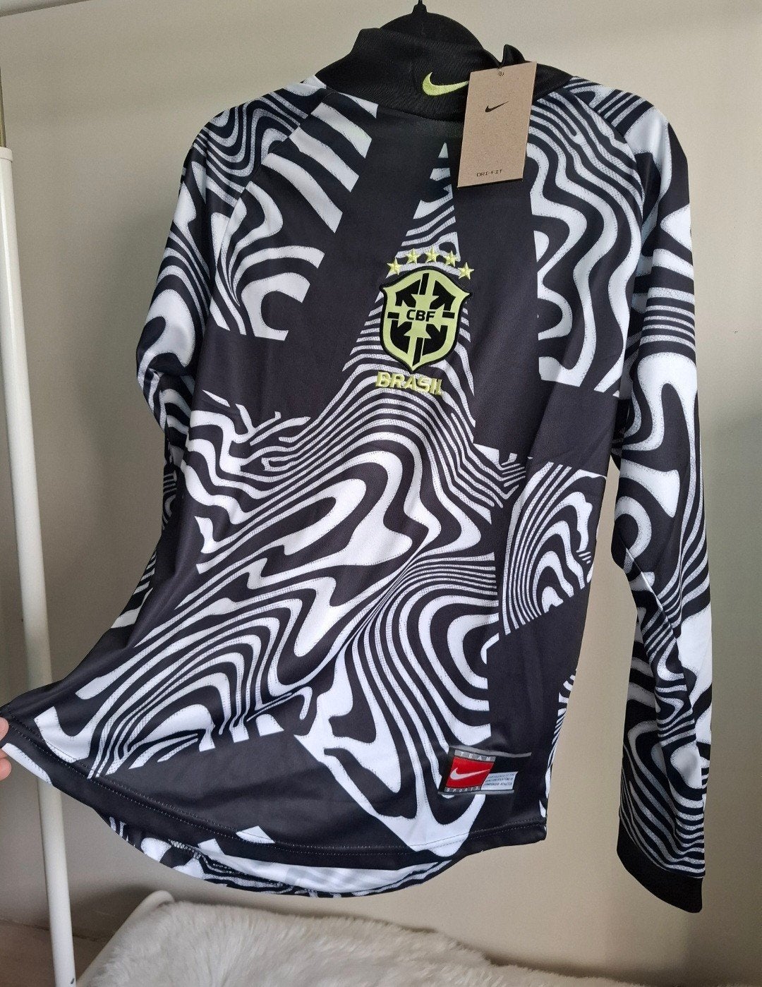Nike Brazilië Longsleeve Shirt - Zwart/Wit Wervelpatroon, Verzenden, Nieuw, Shirt