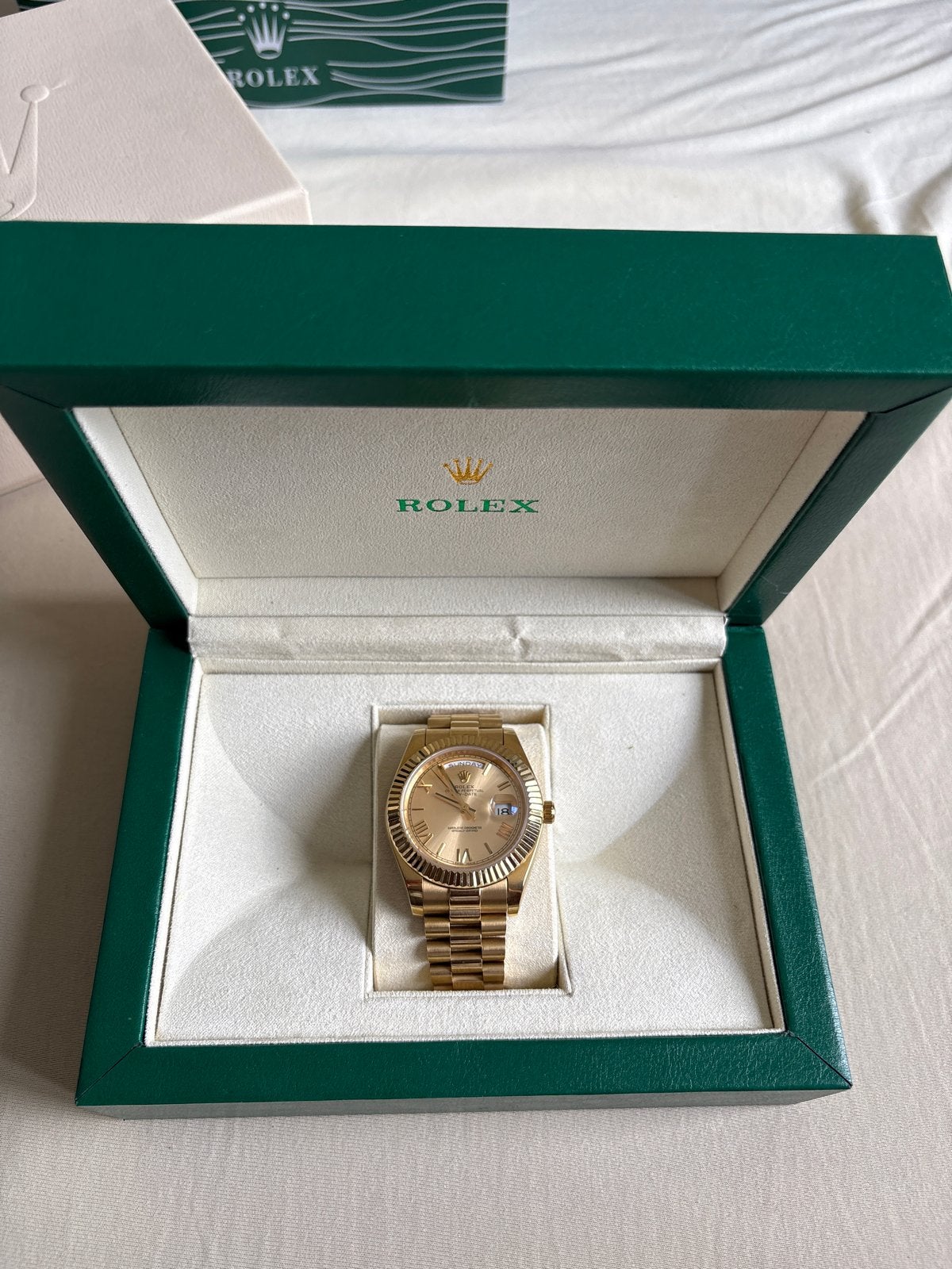 Rolex Day-Date Goud Herenhorloge - Klassiek en Exclusief, Staal, Polshorloge, Ophalen of Verzenden, Zo goed als nieuw