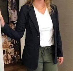 Studio Anneloes zwarte Jody blazer heavy travelstof mt M, Maat 38/40 (M), Zwart, Ophalen of Verzenden, Zo goed als nieuw