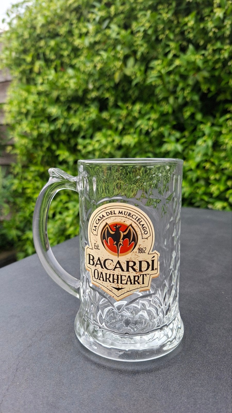 Bacardi Oakheart pul - Glas, Ophalen of Verzenden, Zo goed als nieuw, Overige merken, Glas