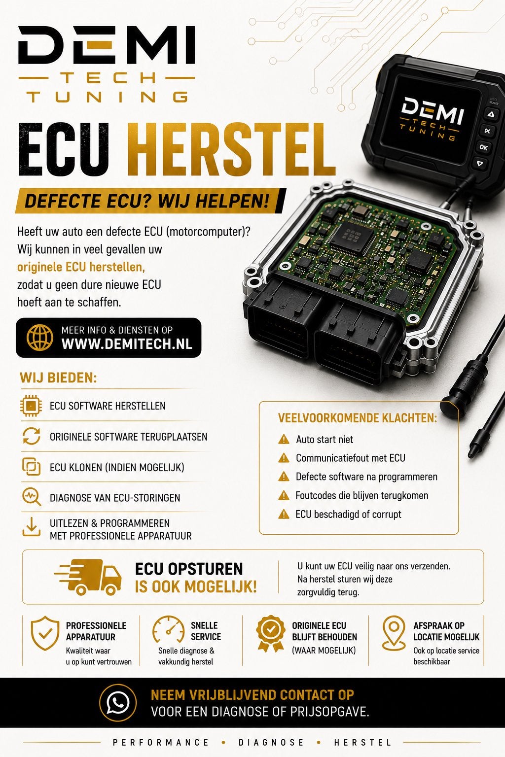 ECU Herstel – Defecte ECU? Wij Helpen!, Ophalen
