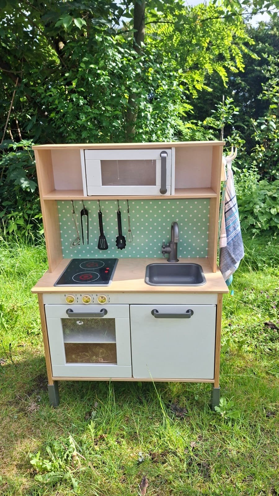 Houten speelkeuken met accessoires en BBQ, Ophalen, Gebruikt, Knutselen