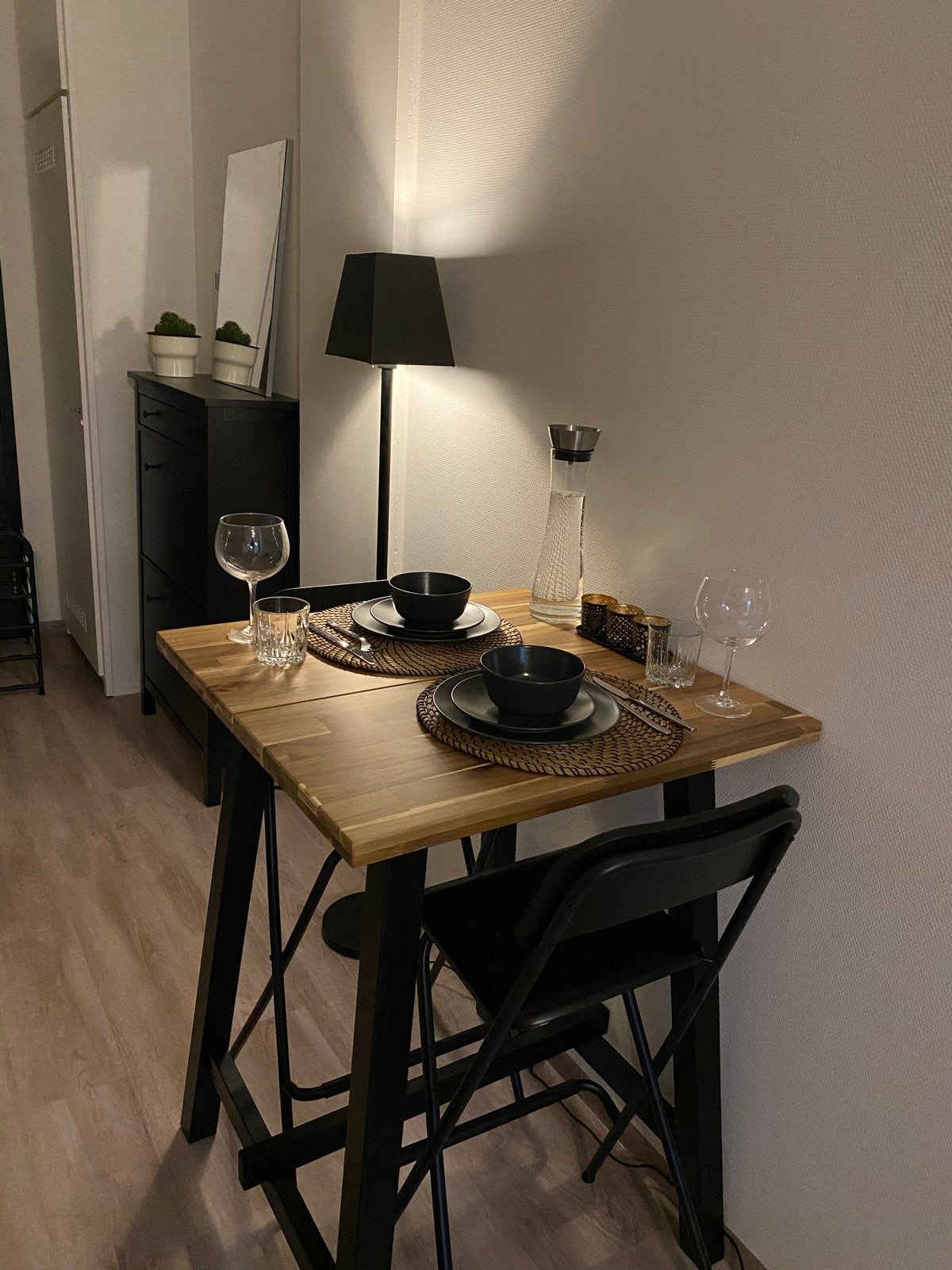 IKEA Tafel, bartafel eettafel hout TYBYN, Ophalen, Gebruikt, 100 tot 150 cm, Vierkant