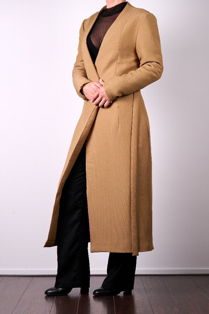 Handgemaakt winterjas. Italiaanse wol en zijde! NIEUW!, Maat 38/40 (M), Bruin, Nieuw, Ophalen of Verzenden