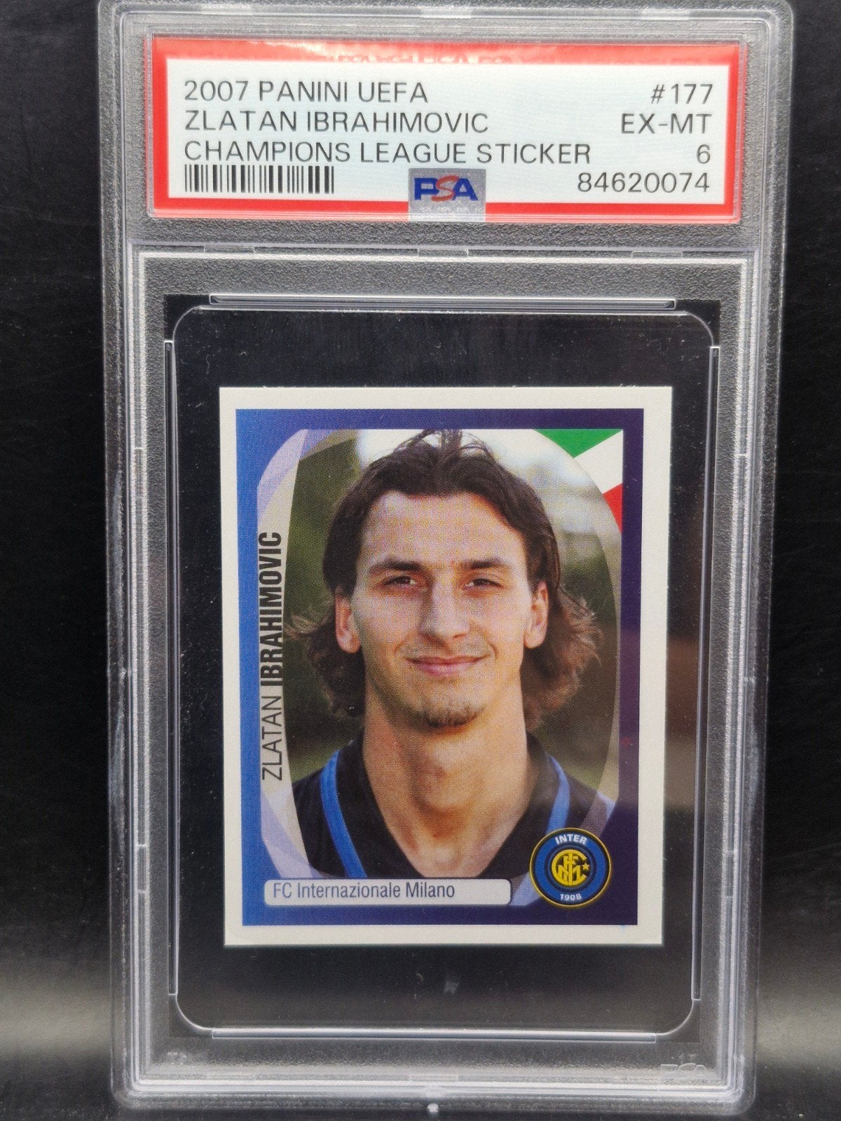 Zlatan ibrahimovic 2007 panini uefa #177 PSA 6, Verzenden, Zo goed als nieuw, Sticker