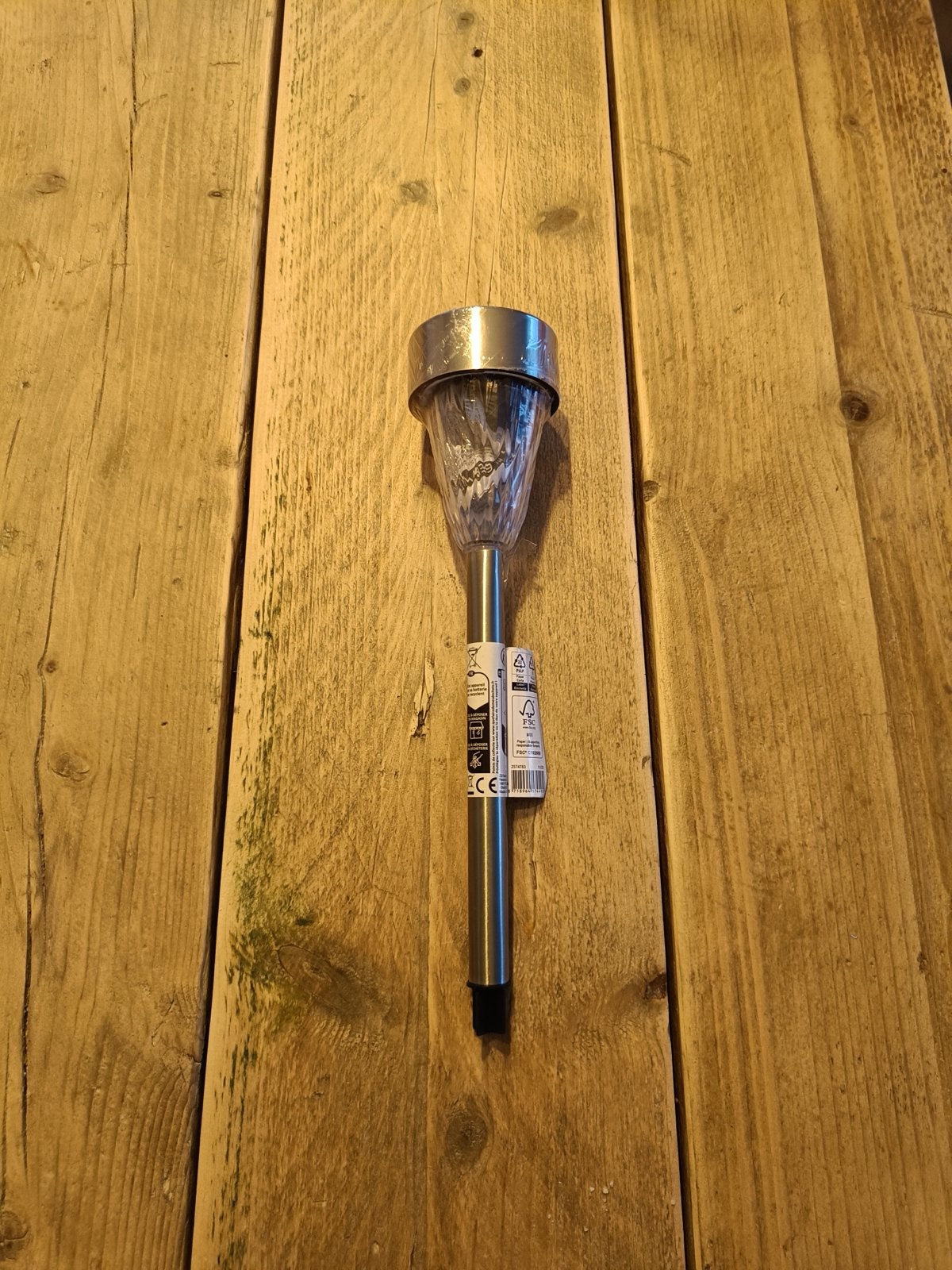 Solar Tuinlamp RVS - Nieuw in verpakking, Tuin en Terras, Zonne-energie, Minder dan 50 watt, Nieuw, Ophalen of Verzenden