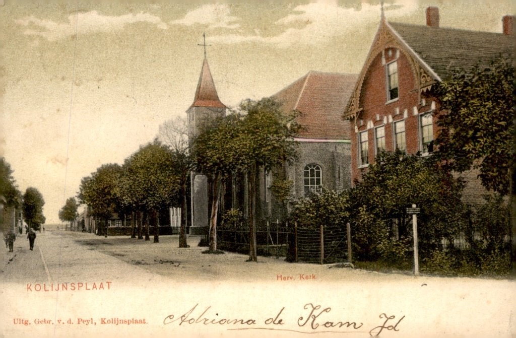 Colijnsplaat Dorpsgezicht bij de Herv. Kerk # 900, Verzenden, Voor 1920, Gelopen, Zeeland