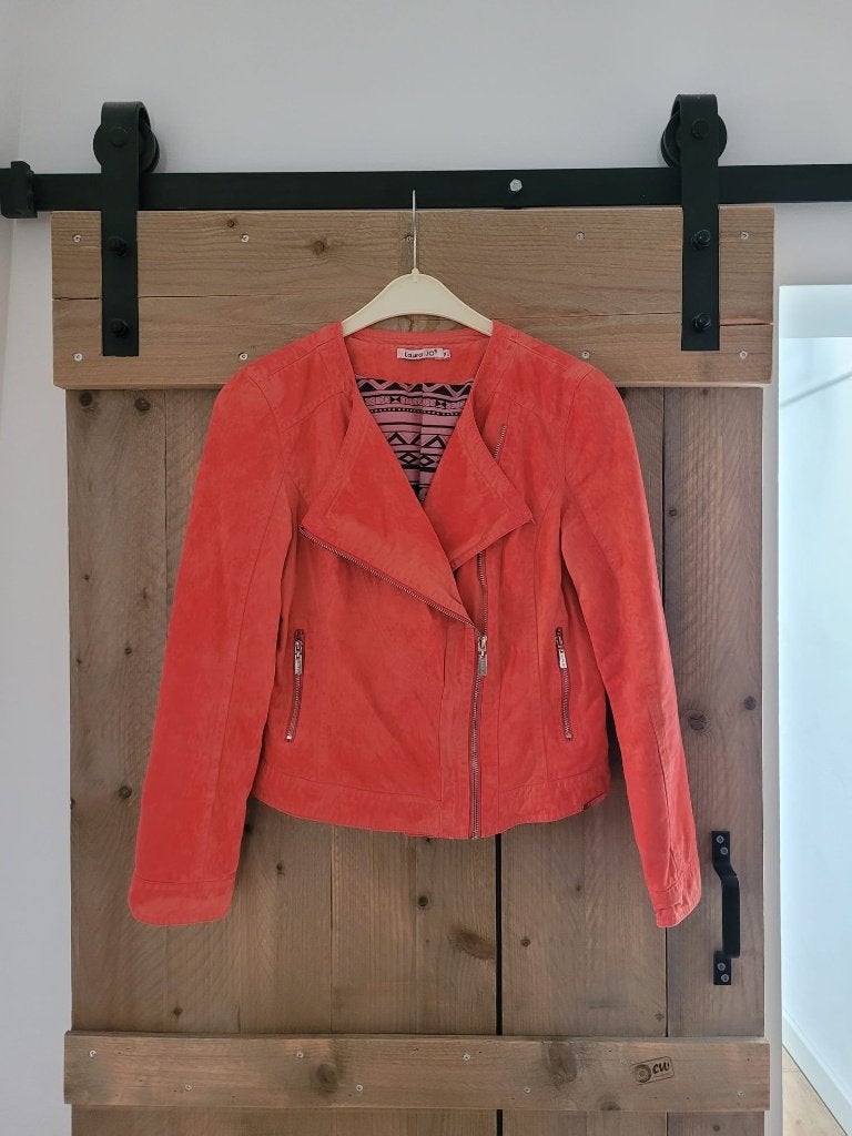 Damesjasje / jasje koraalrood maat M / L, Kleding | Dames, Maat 42/44 (L), Ophalen of Verzenden, Jasje, Gedragen
