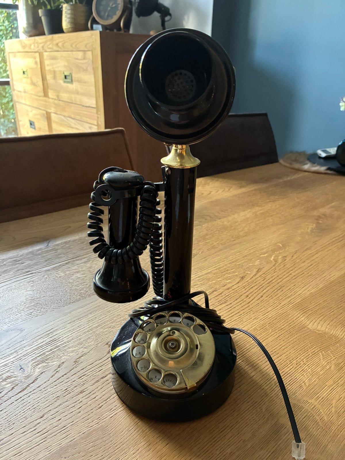 Ouderwetse telefoon, model jaren 20-30!, Telecommunicatie, Ophalen, Zo goed als nieuw, Met draaischijf