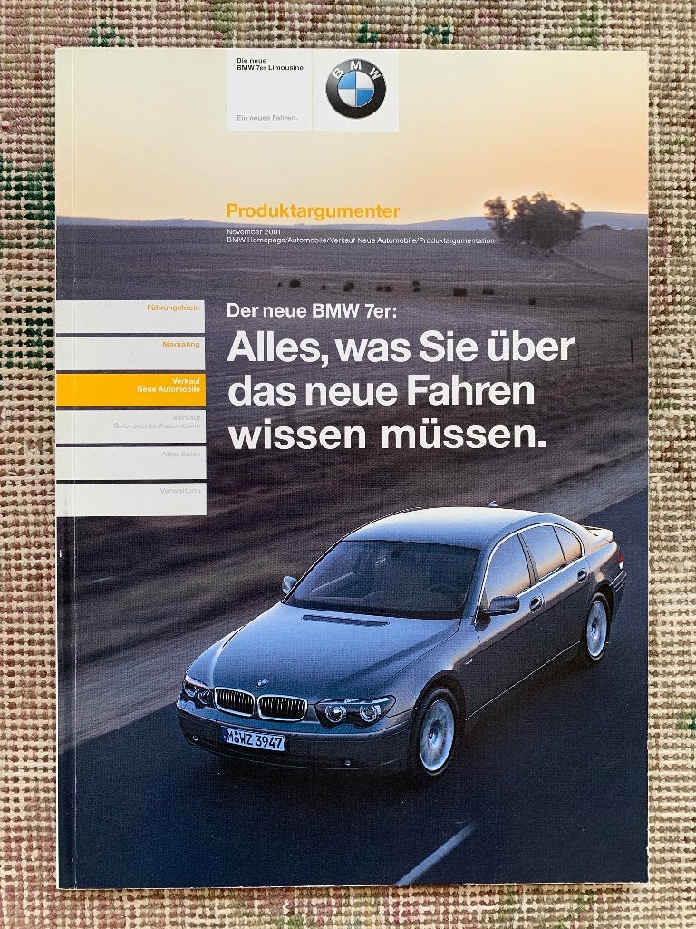 Argumente BMW 7-serie E65 E66 2001 nieuw!, Nieuw, Ophalen of Verzenden, BMW, BMW