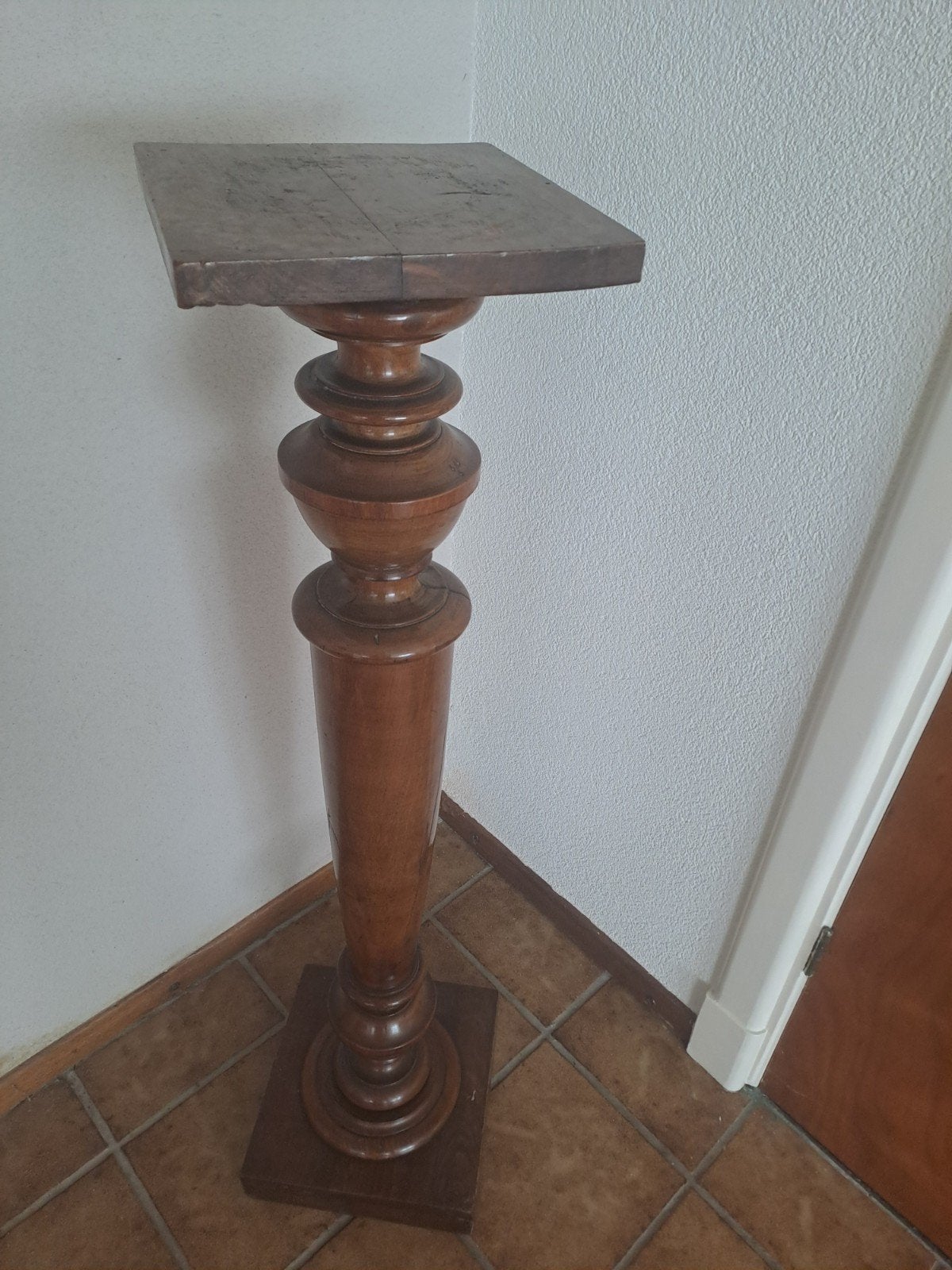 Houten Sokkel / Plantentafel van Donker Eikenhout, Ophalen
