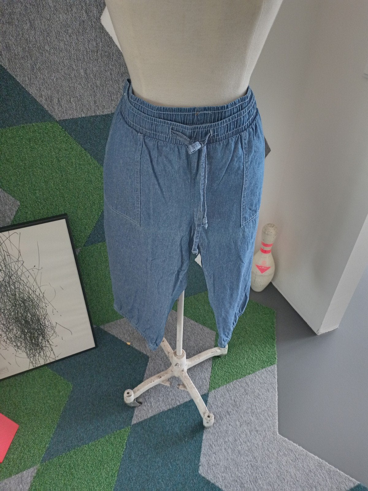 Janina driekwart broek jeanslook blauw maat 44, Ophalen, Blauw, Maat 42/44 (L), Zo goed als nieuw