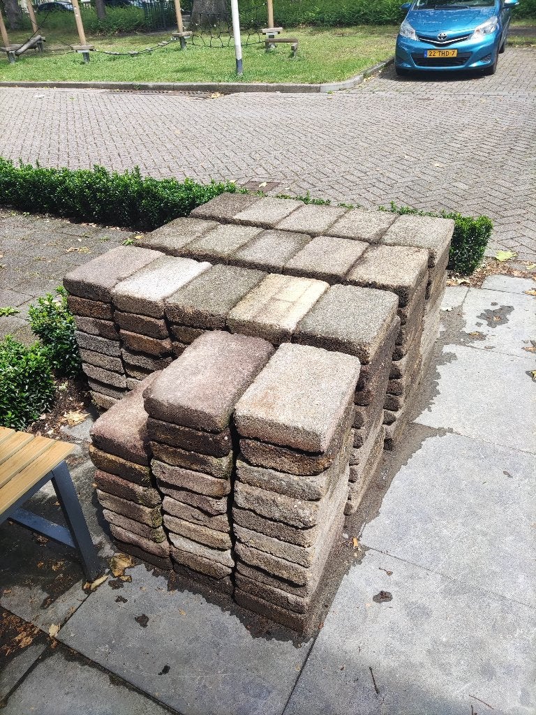 10 m2 tegels 20x30, Tuin en Terras, Ophalen, Gebruikt, 10 m² of meer, Beton