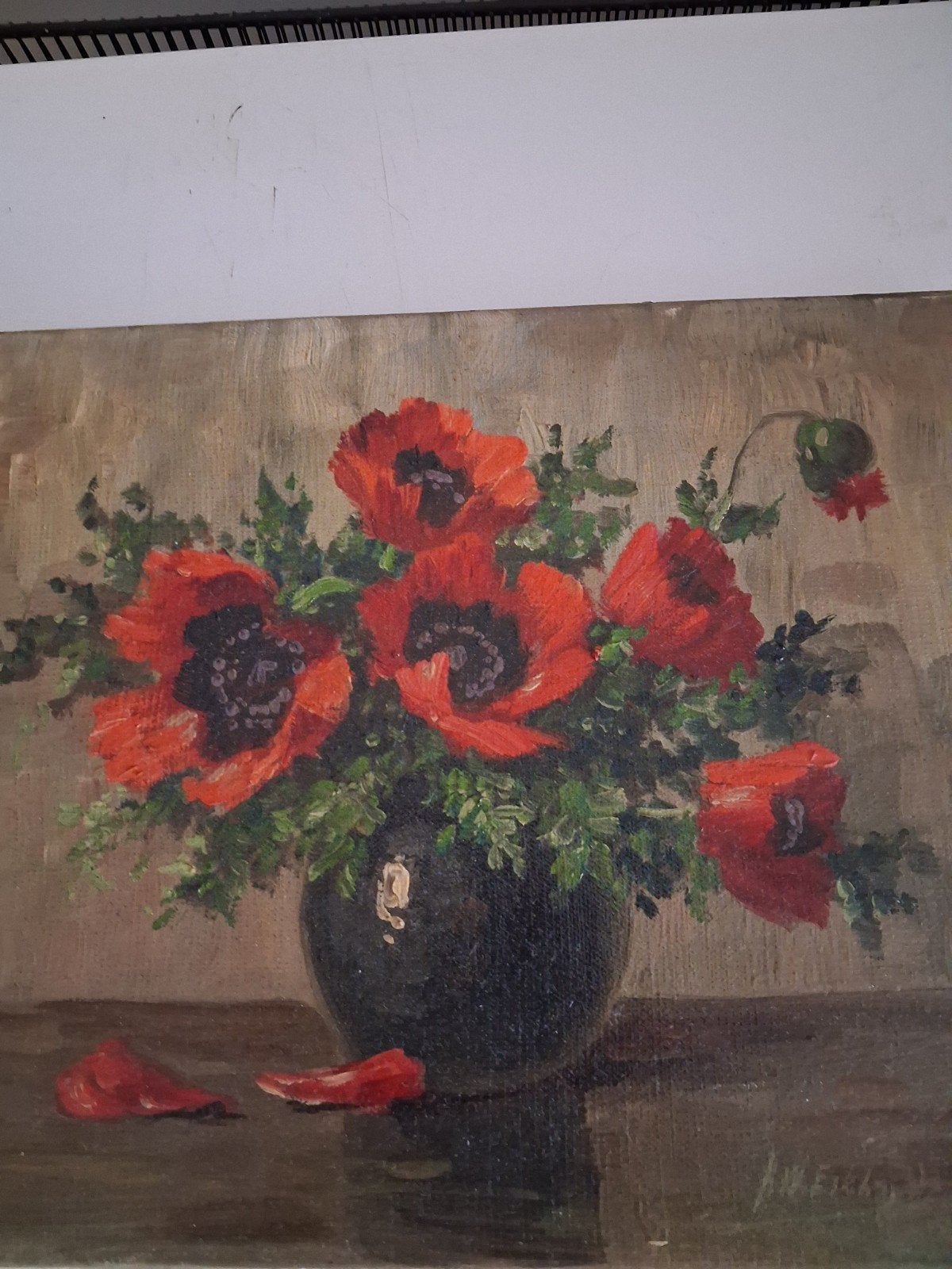 olieverf schilderij Christiaan Hendrik Eckhardt, Antiek en Kunst, Bloemen, Acrylverf, Doek, Ophalen of Verzenden
