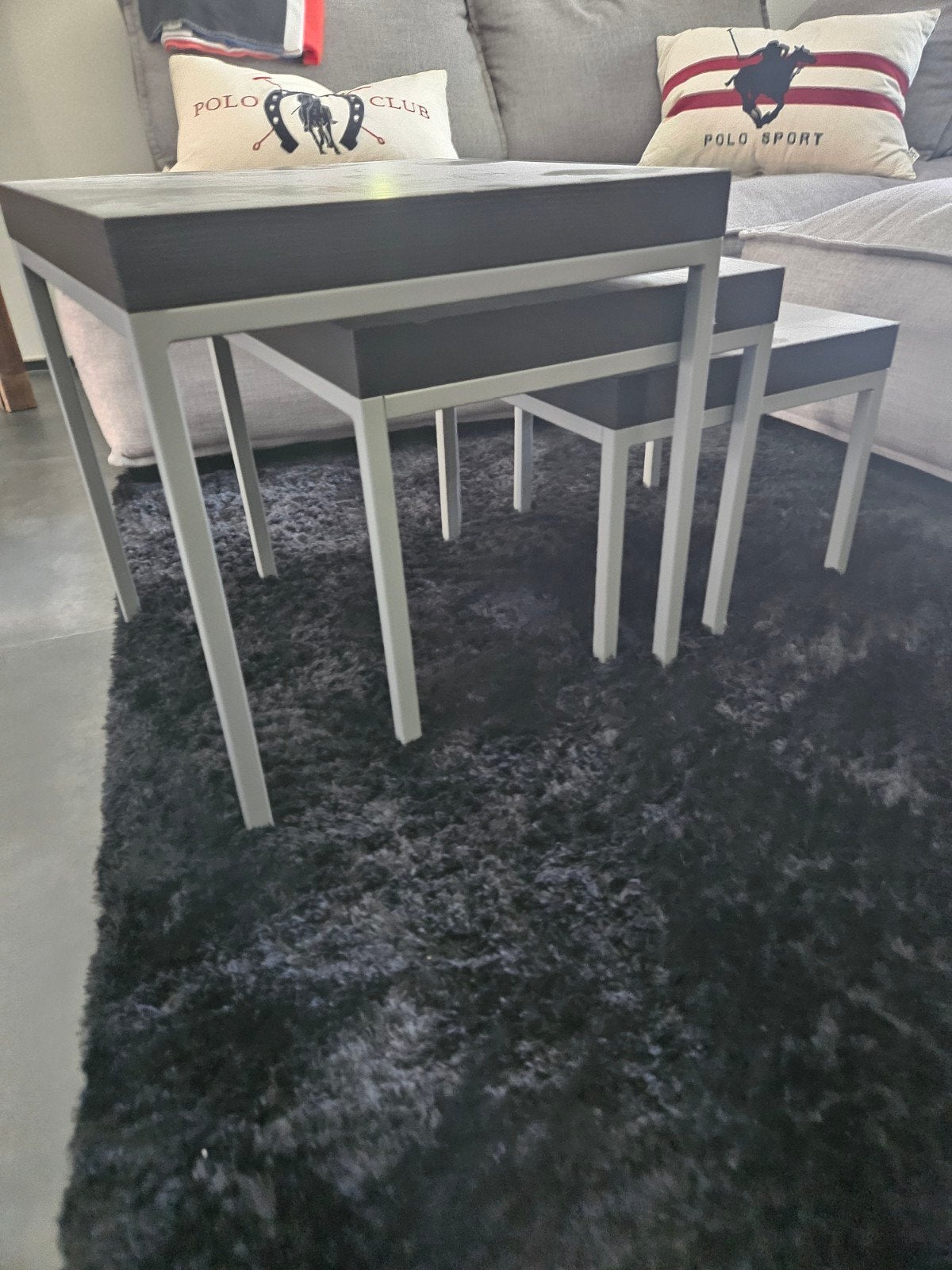 Set van 3 zwarte bijzettafels - diverse maten, Huis en Inrichting, Tafels | Salontafels, Ophalen