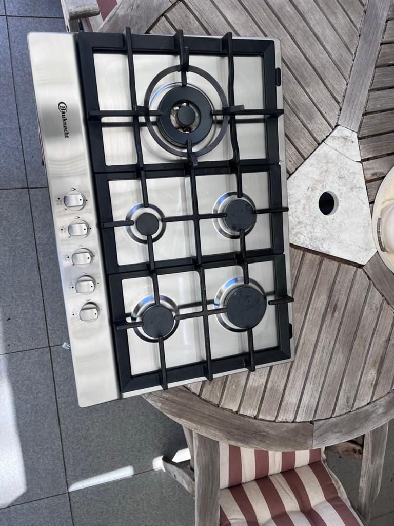 Bauknecht 5-pits inbouw gasstel met wokbrander, Gebruikt, Ophalen of Verzenden, Inbouw, Gas