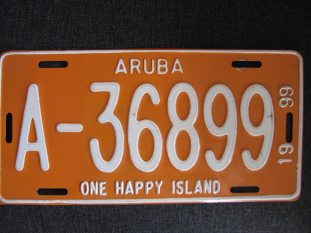 Aruba nummerplaat kentekenplaten nummerplaten nummerborden, Ophalen of Verzenden, Gebruikt, Auto's