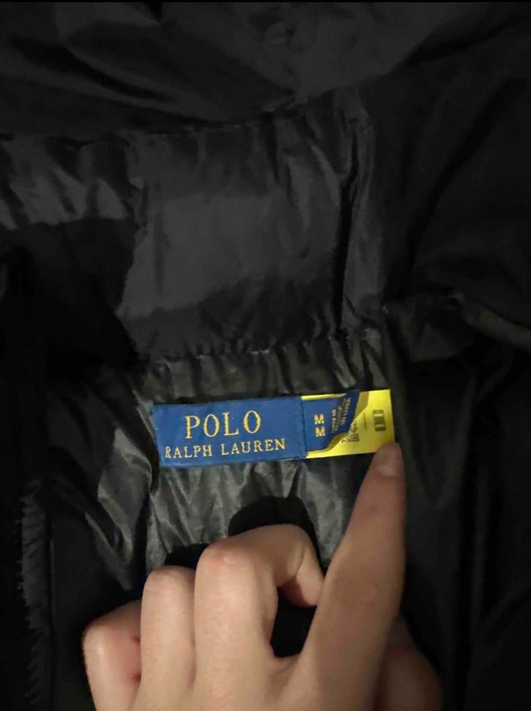 Polo Ralph Lauren Puffer Jacket Zwart Maat M, Verzenden, Zo goed als nieuw, Maat 48/50 (M), Zwart