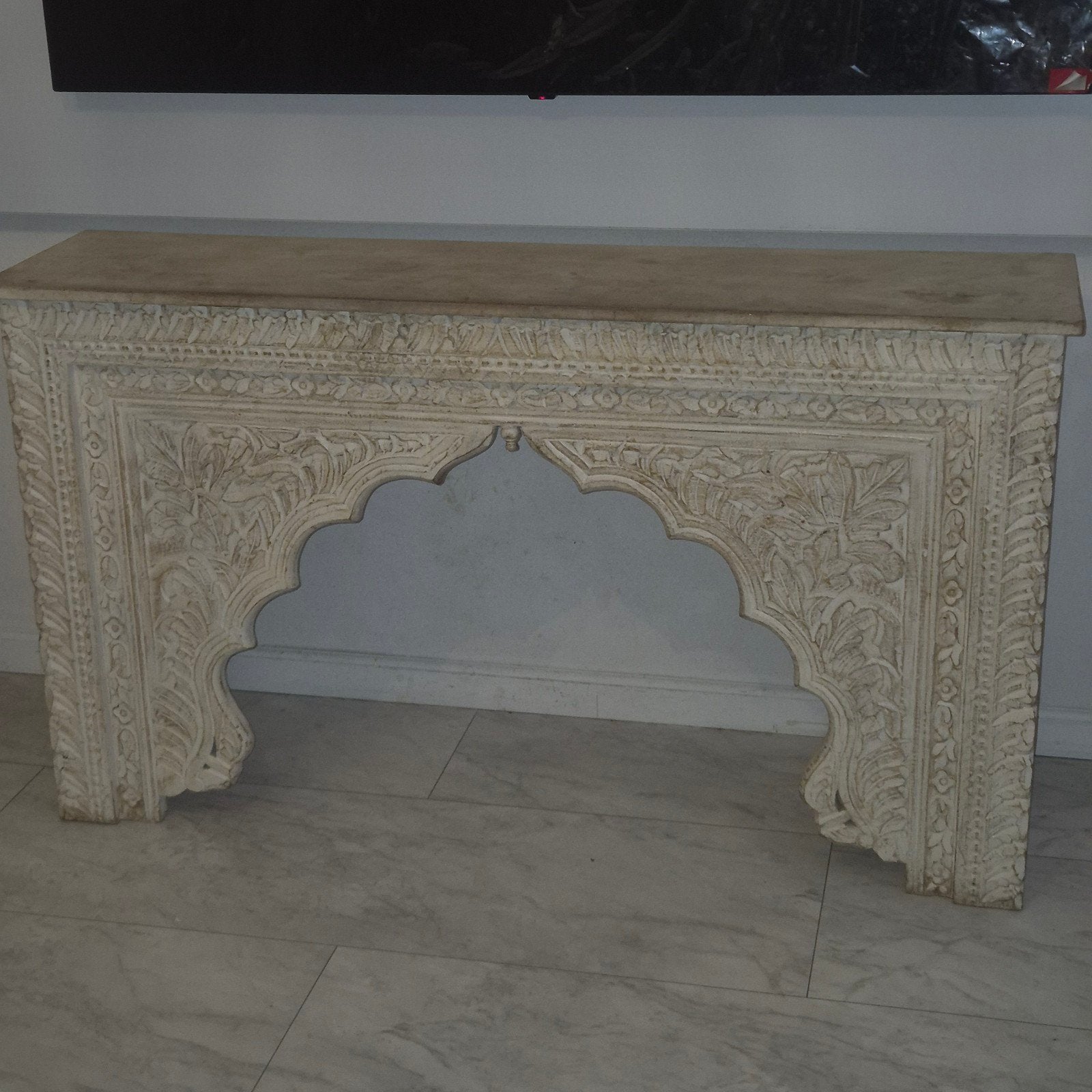 Prachtig handgesneden houten console tafel, Antiek en Kunst, Ophalen