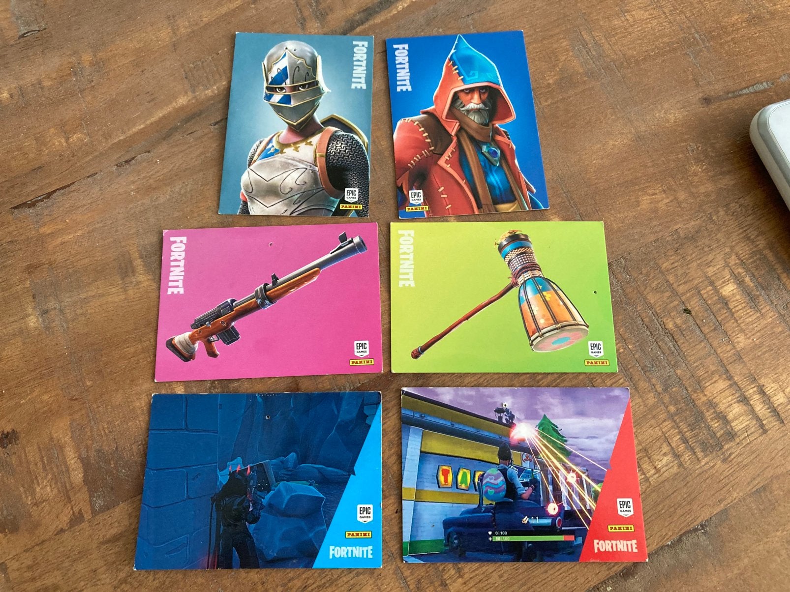 Panini Fortnite kaarten 20, 63, 103, 112, 193, 206, Ophalen of Verzenden, Gebruikt